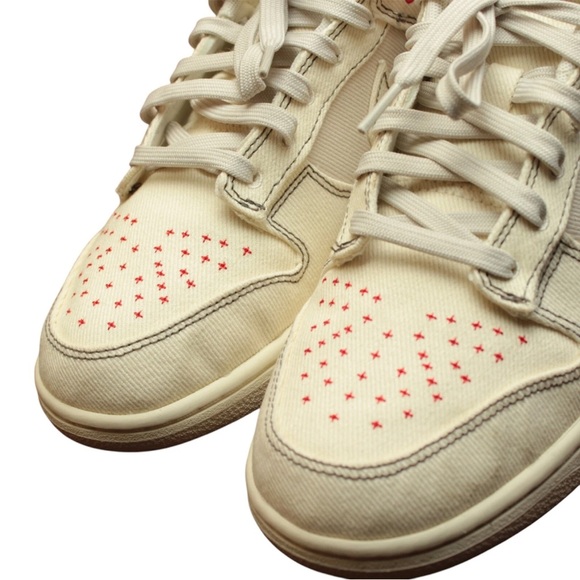 NIKE Men Size US10.5 Dunk Low Se Denim Orewood Sneakers Ivory Dv0834 Retro - Picture 14 of 14